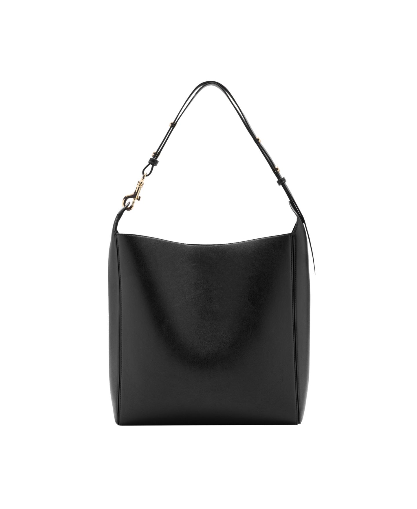 Женская сумка Mango Dalma Faux Leather Removable and Adjustable Shoulder Strap Bucket, цвет: Чёрный — фото 1