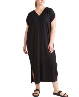Plus Size Kris Divine Maxi Loose-Fit Side-Slit Dress