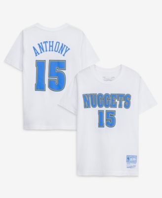 Big Boys' and Girls' Carmelo Anthony White Denver Nuggets Hardwood Classics Name & Number T-Shirt
