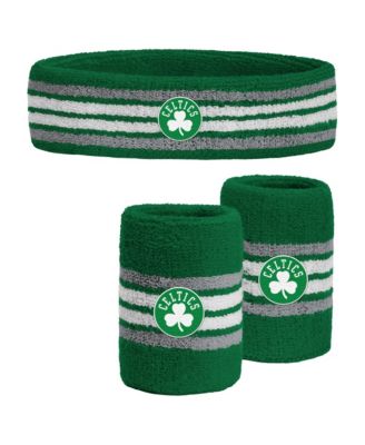 Kelly Green Boston Celtics Team Stripe Headband and Wristbands Combo Set, 3-Pack