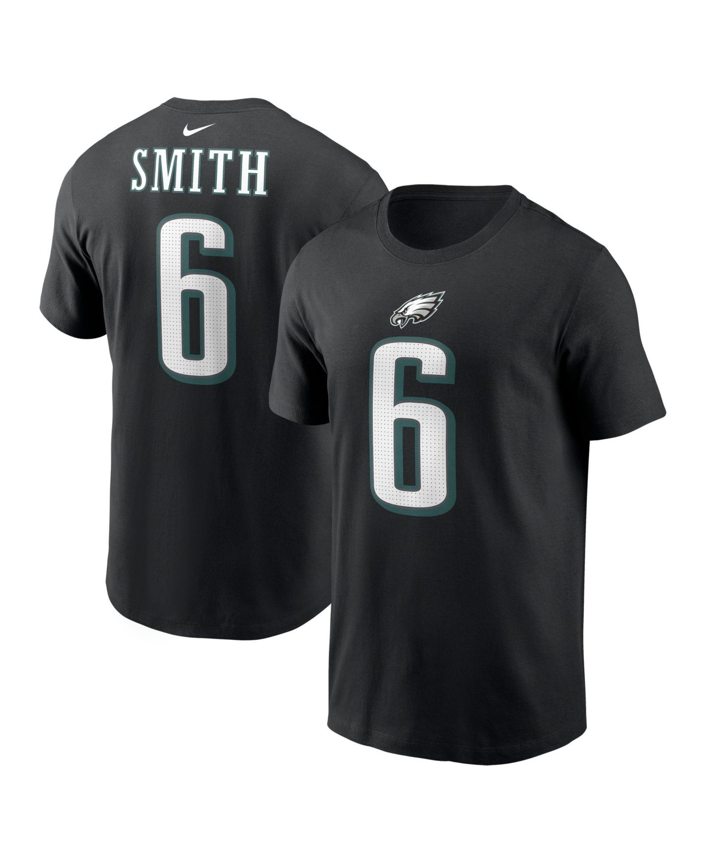Мужская футболка Nike DeVonta Smith Black Philadelphia Eagles Name & Number — фото 1