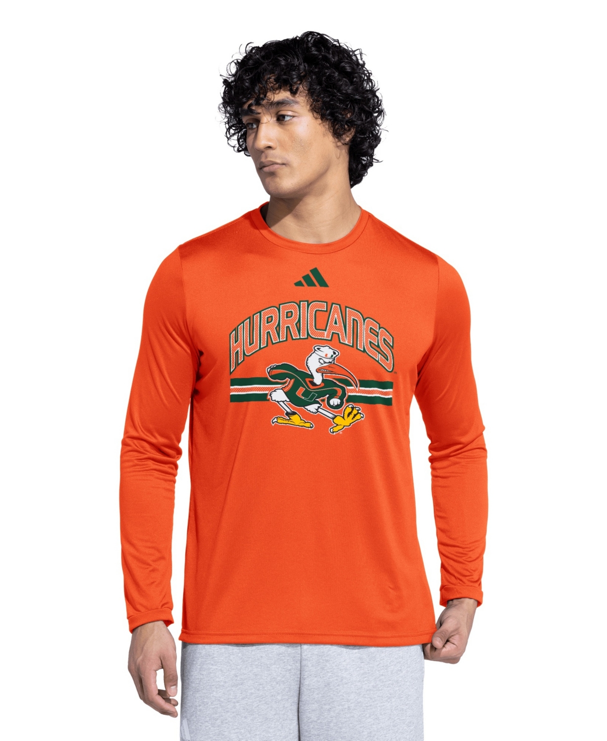 adidas Men's Orange Miami Hurricanes It's Back Pregame Long-Sleeve T-Shirt - Orange