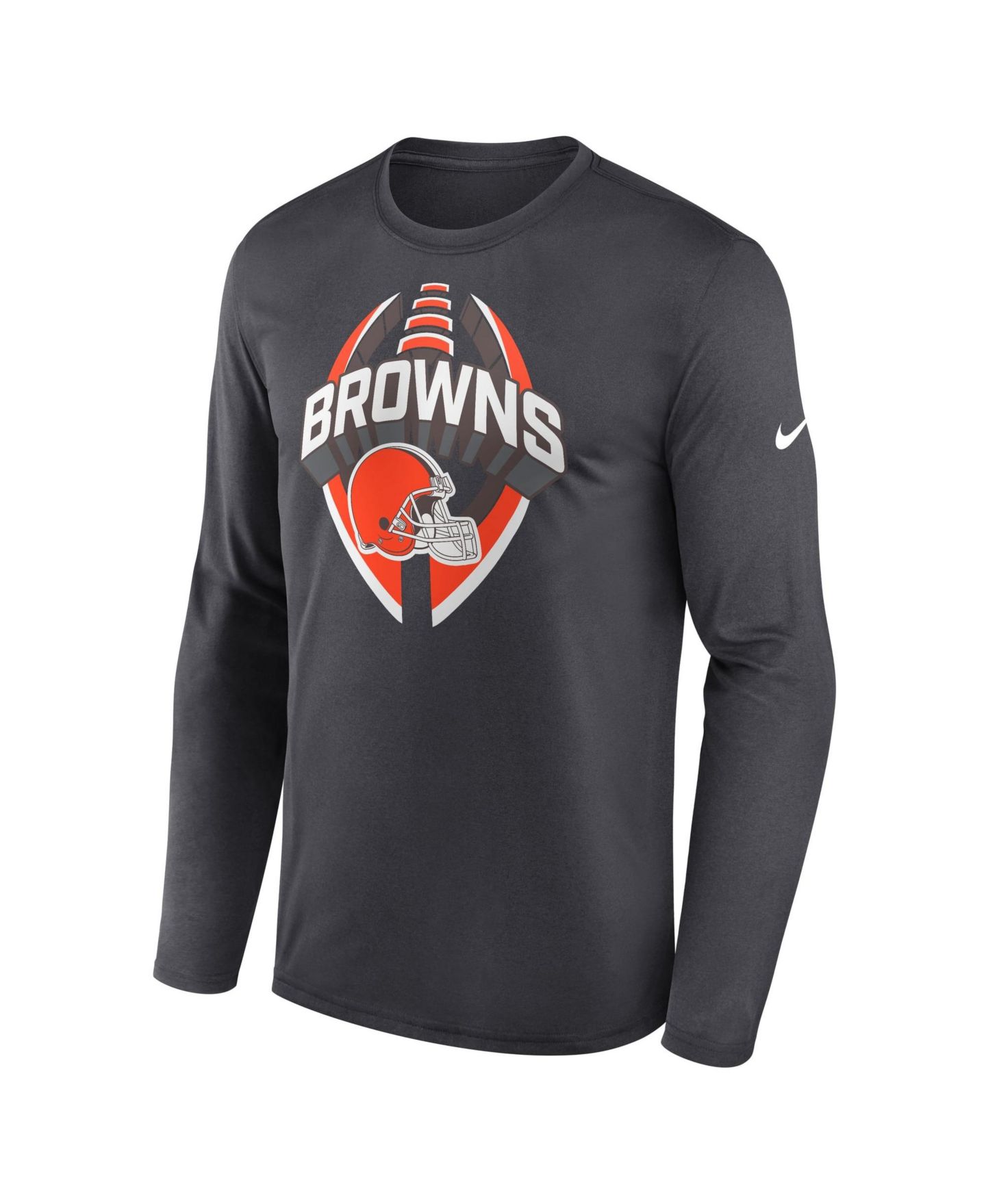 Мужская футболка Nike Anthracite Cleveland Browns Primetime Legend Icon Performance Long-Sleeve — фото 4