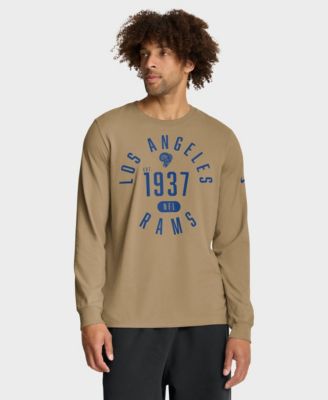 Men's Tan Los Angeles Rams Blitz Package Rewind Slub Dri-FIT Long-Sleeve T-Shirt