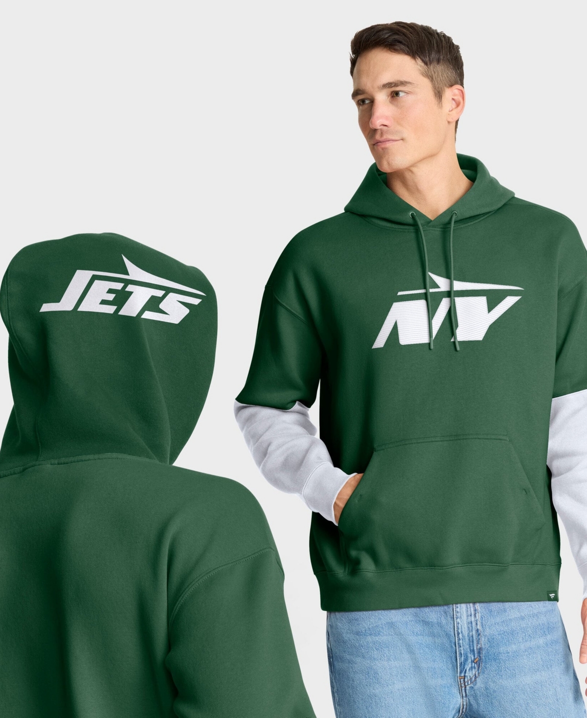 Fanatics Men's Green New York Jets Helmet Pullover Hoodie - Green