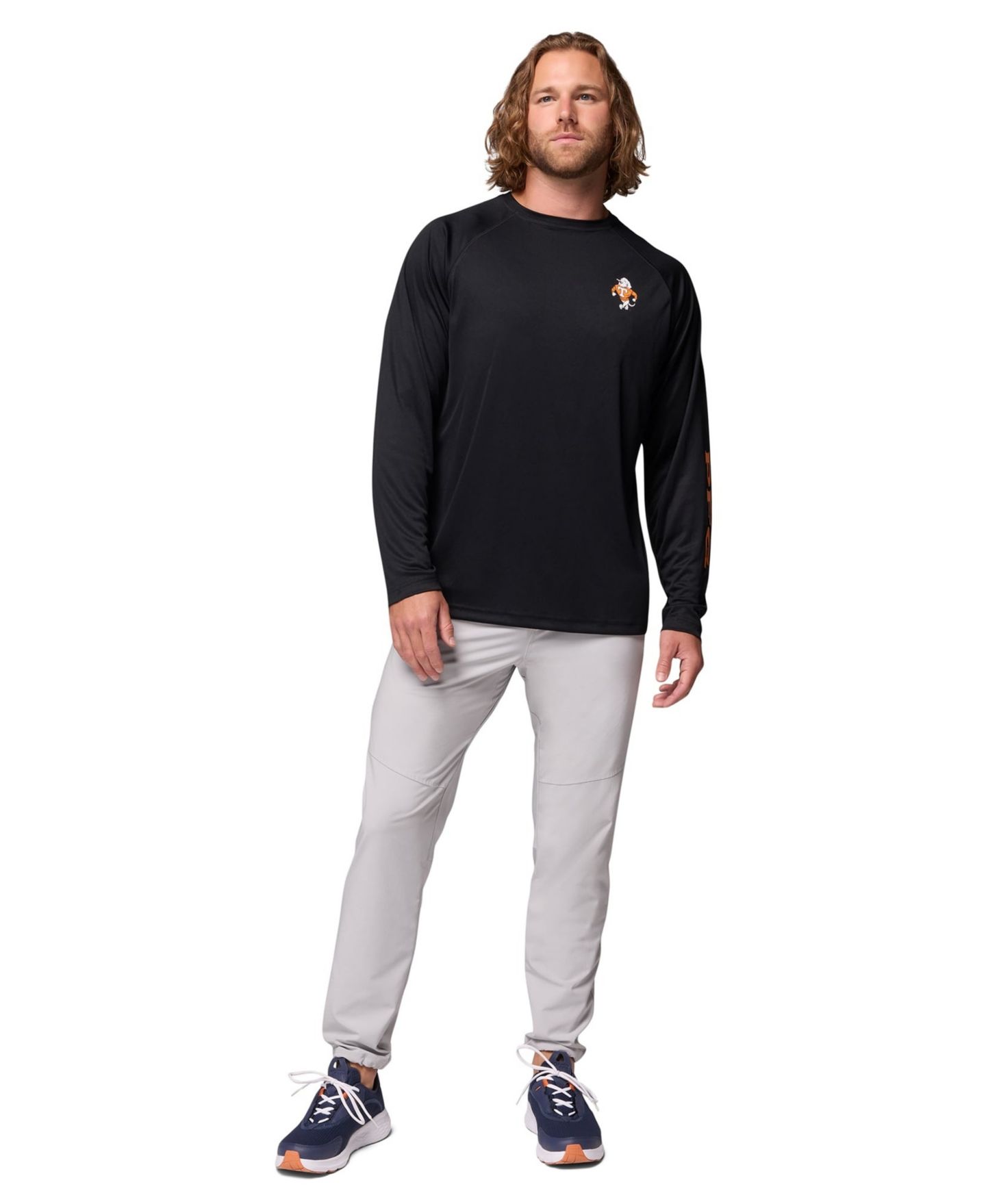 Мужская футболка Columbia Charcoal Tennessee Volunteers Terminal Tackle Omni-Shade Raglan Long-Sleeve — фото 3