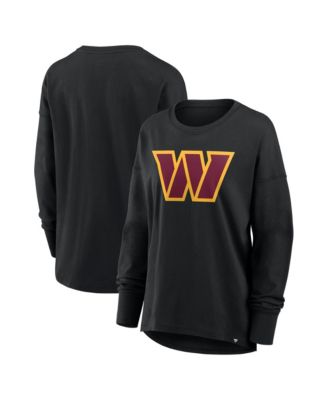 Women's Black Washington Commanders Relaxed Hip Essential Long-Sleeve T-Shirt