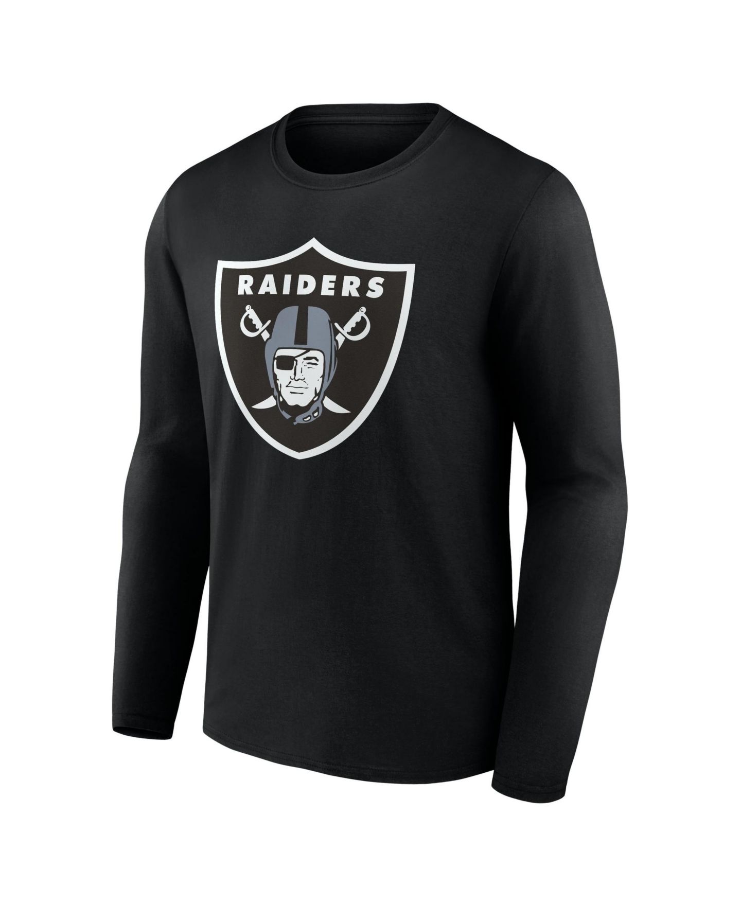 Мужская футболка Logo Athletic Black Las Vegas Raiders Primary Logo Long-Sleeve — фото 3