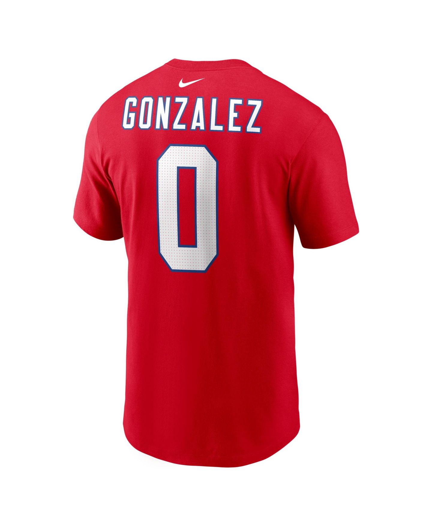 Мужская футболка Nike Christian Gonzalez Red New England Patriots Throwback Alternate Name & Number — фото 3