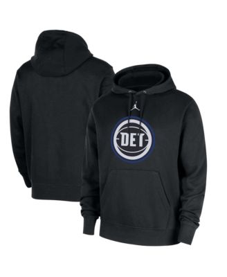 Men's Black Detroit Pistons Statement Edition Club Fleece Hoodie