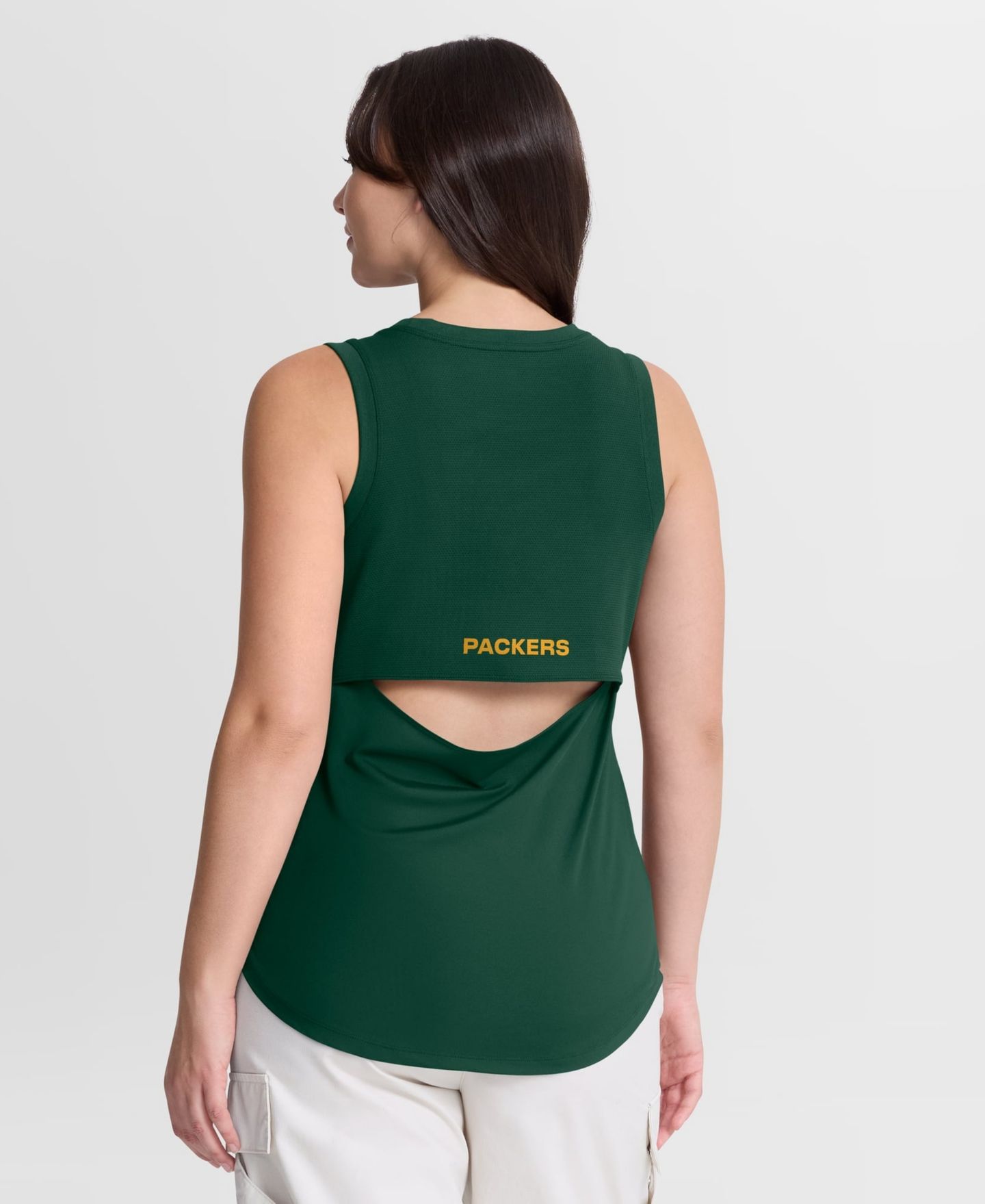 Женский топ Fanatics Green Bay Packers Draped Mesh Back Performance — фото 3