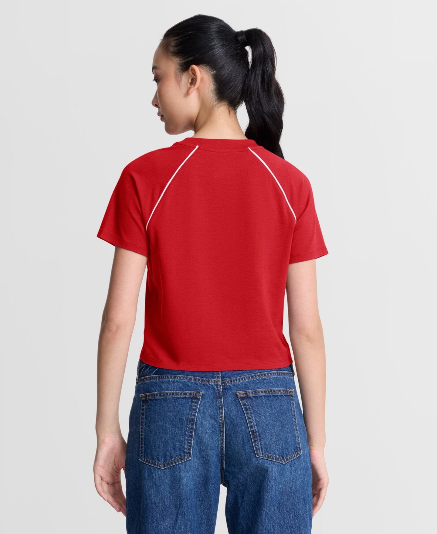 Женский топ Fanatics Red Kansas City Chiefs Offensive Scheme Raglan Tri-Blend Cropped — фото 3
