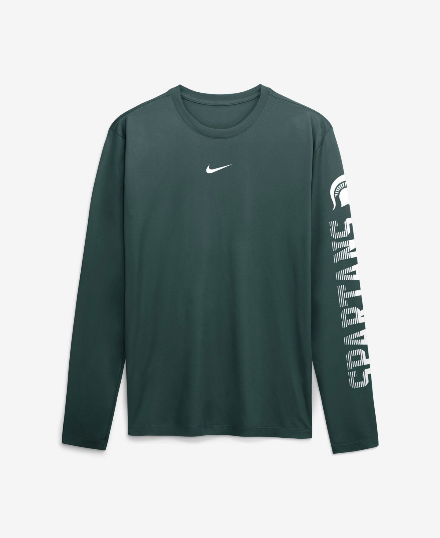 Мужская футболка Nike Green Michigan State Spartans Primetime Logo Sleeve Legend Dri-FIT Long-Sleeve — фото 1