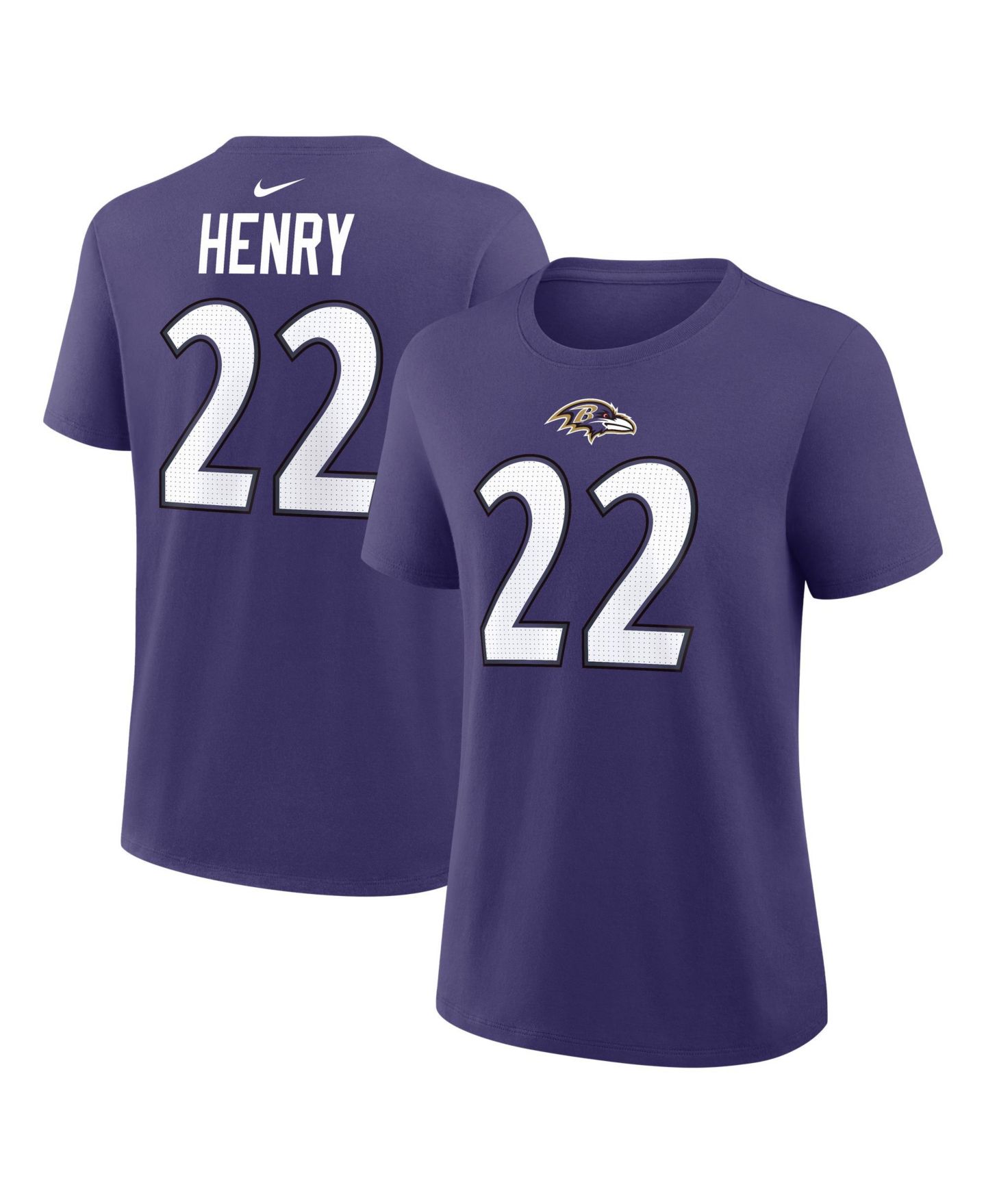 Женская футболка Nike Derrick Henry Purple Baltimore Ravens Name & Number — фото 1