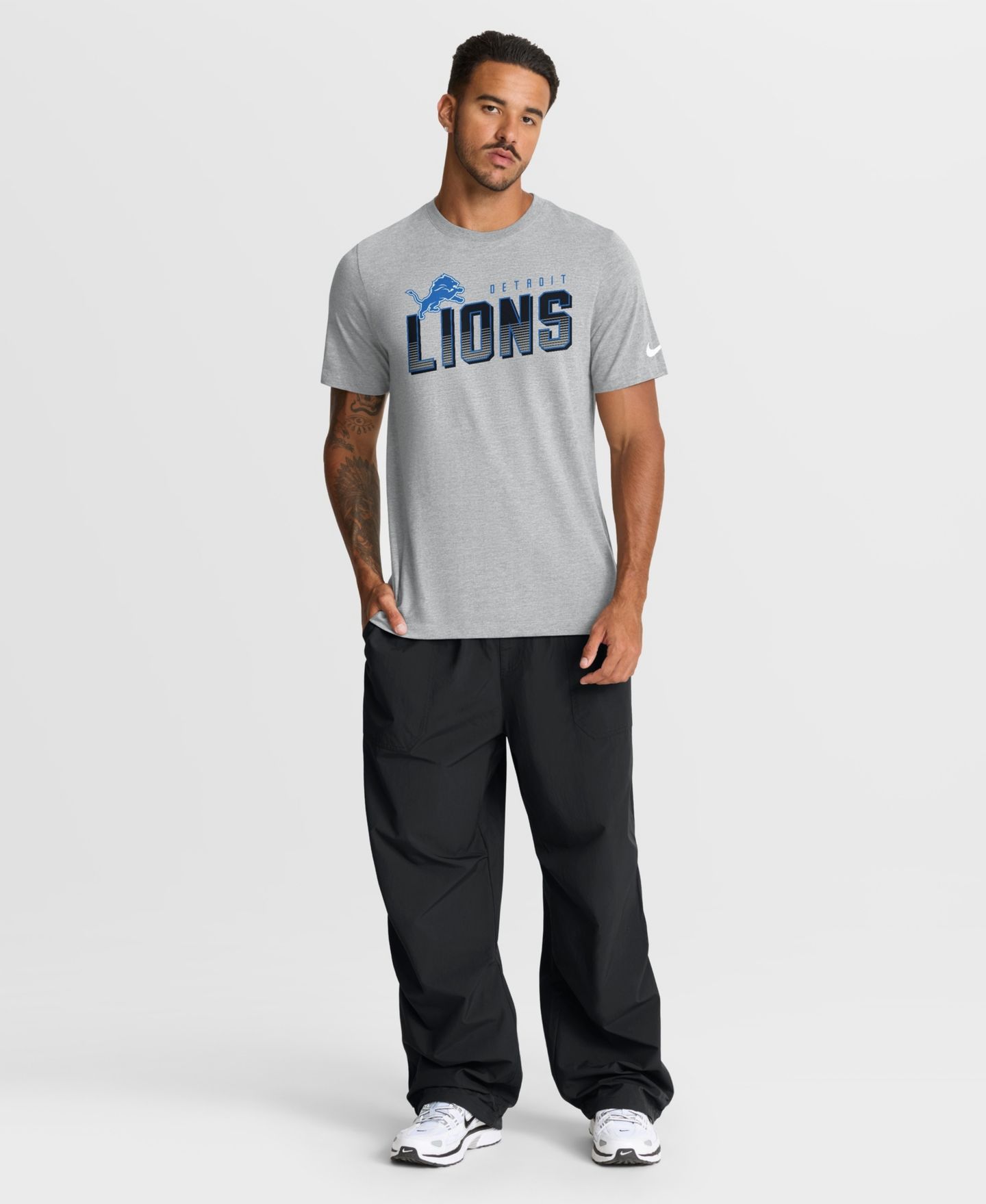 Мужская футболка Nike Heather Gray Detroit Lions Believe The Game Tri-Blend — фото 4