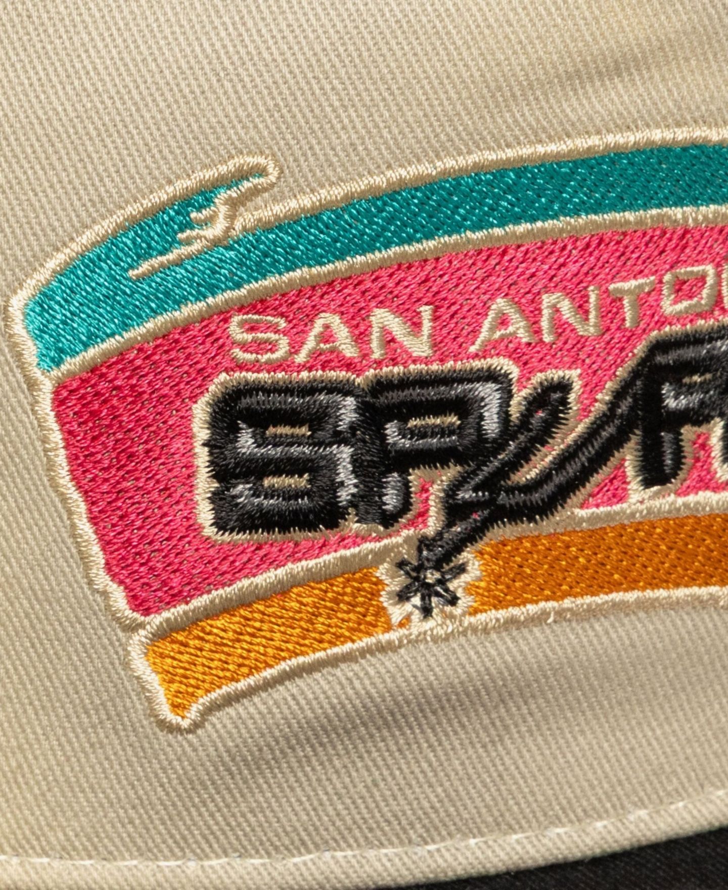 Мужская кепка Mitchell & Ness Cream San Antonio Spurs Hardwood Classics Retro Roots Snapback Hat — фото 3