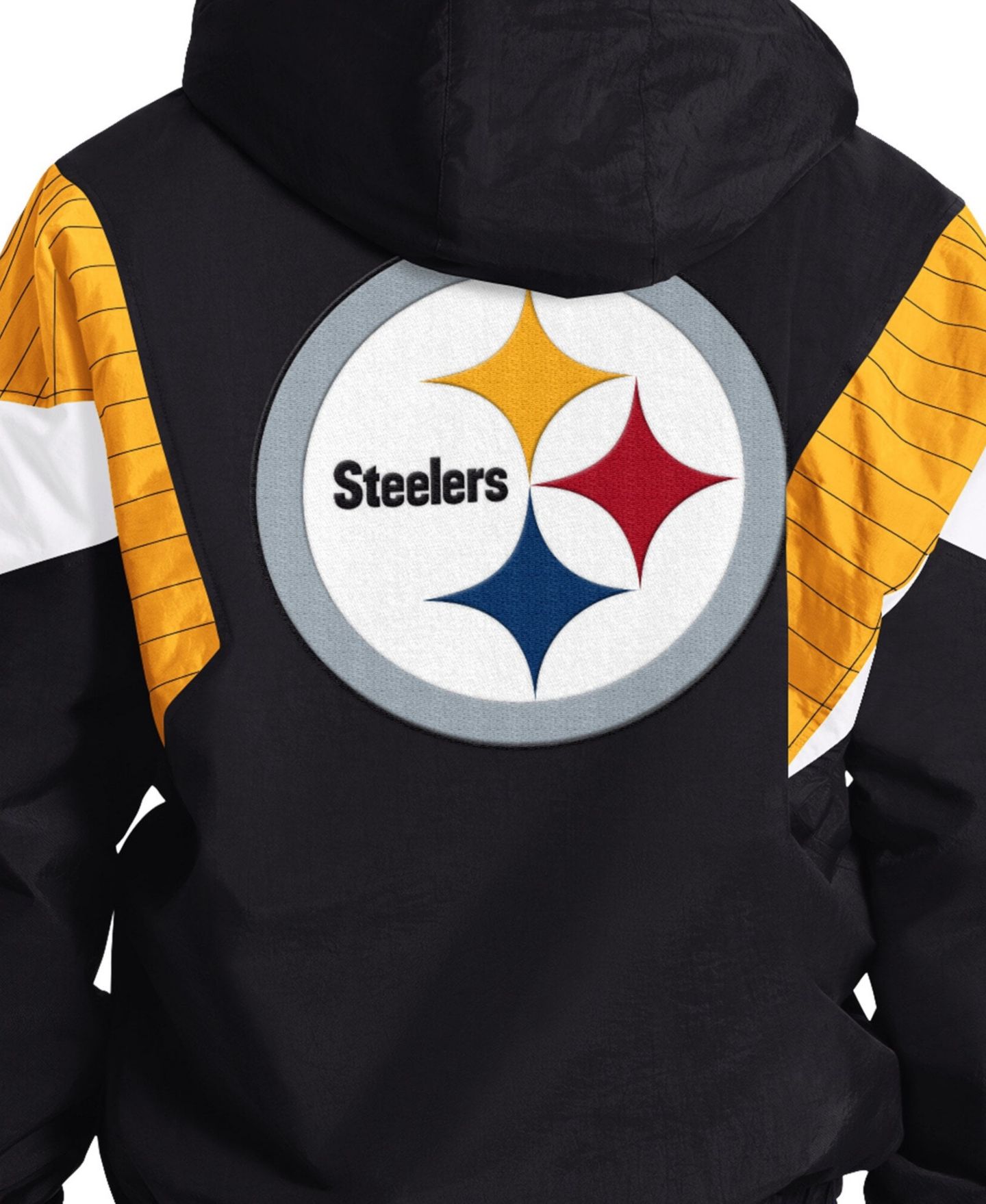 Мужская куртка Starter Black Pittsburgh Steelers The Throwback Half-Zip Hooded — фото 6