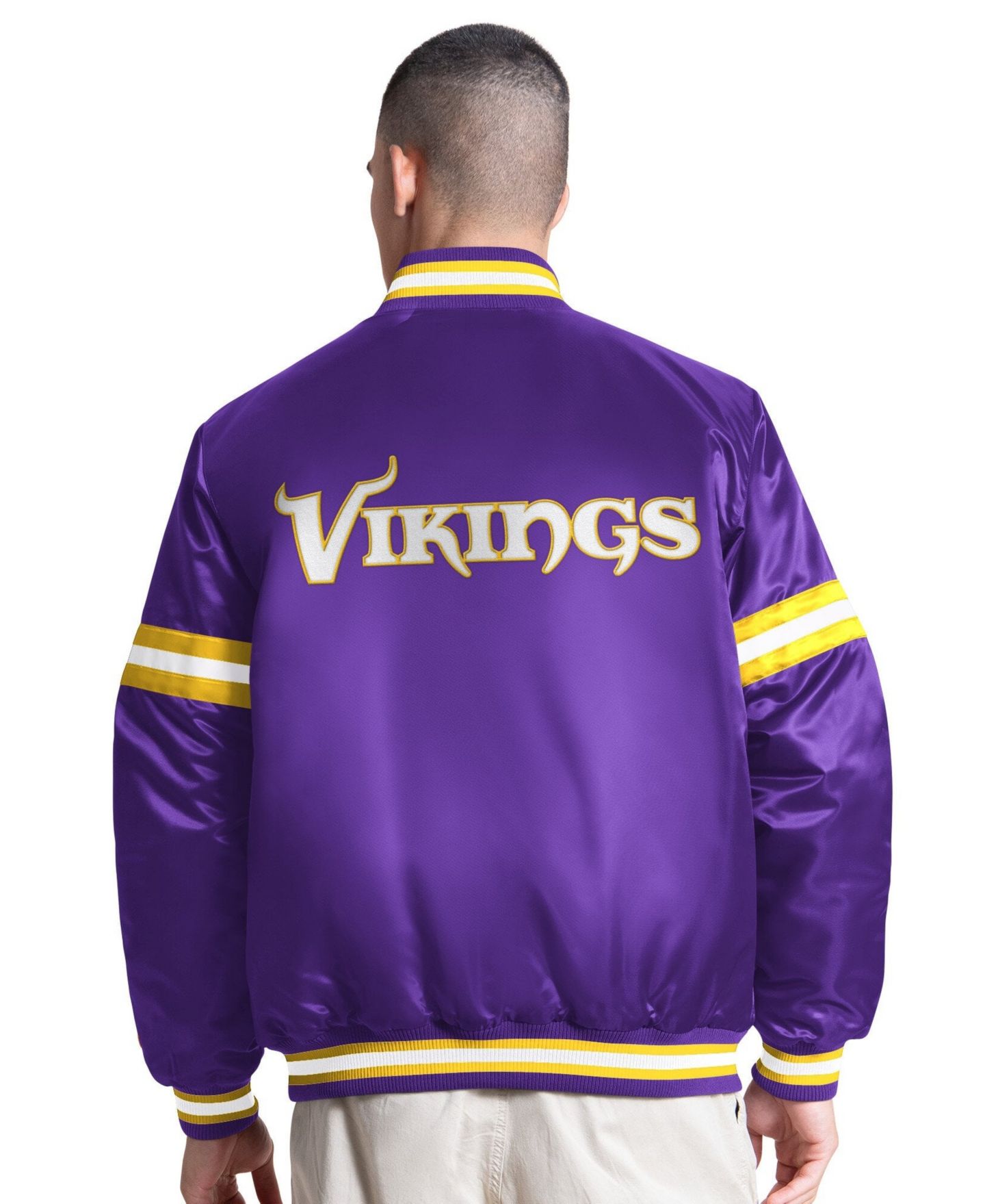 Мужская куртка Starter Purple Minnesota Vikings Courtside Varsity Full Snap — фото 2