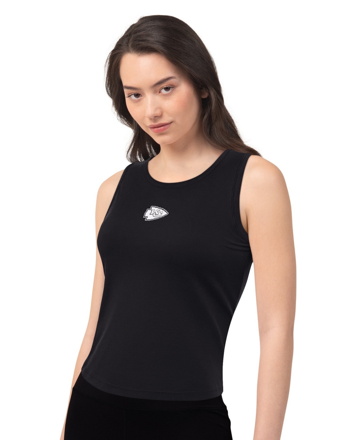 Starter Women's Black Kansas City Chiefs Athleisure Cropped Tank Top - Black