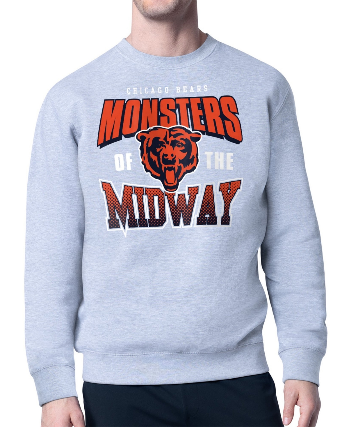 Starter Men's Gray Chicago Bears Comic Style Sweatshirt - Gray