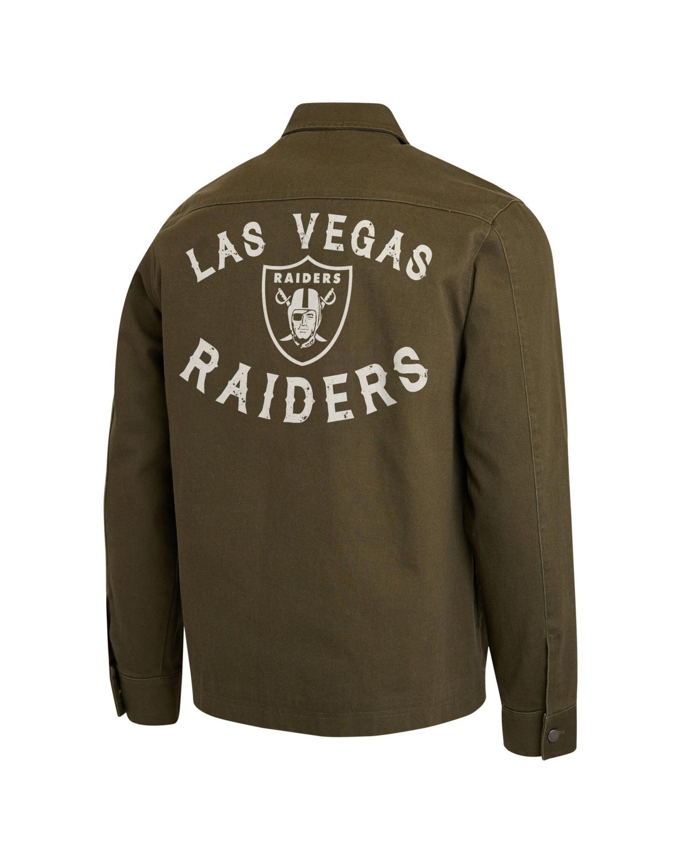 Мужская куртка Darius Rucker Collection By Fanatics Olive Las Vegas Raiders Brushed Canvas Full-Zip — фото 5