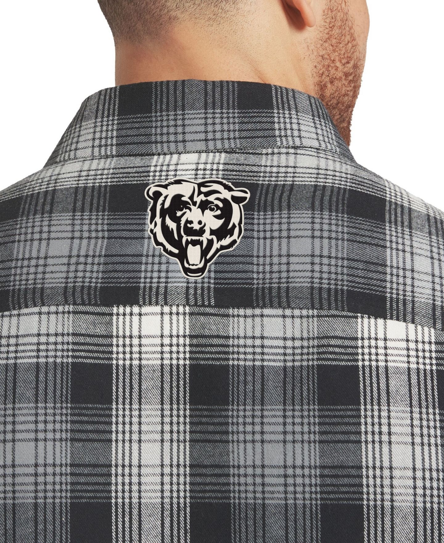 Мужская рубашка Darius Rucker Collection By Fanatics Black Chicago Bears Plaid Button-Up Flannel — фото 6