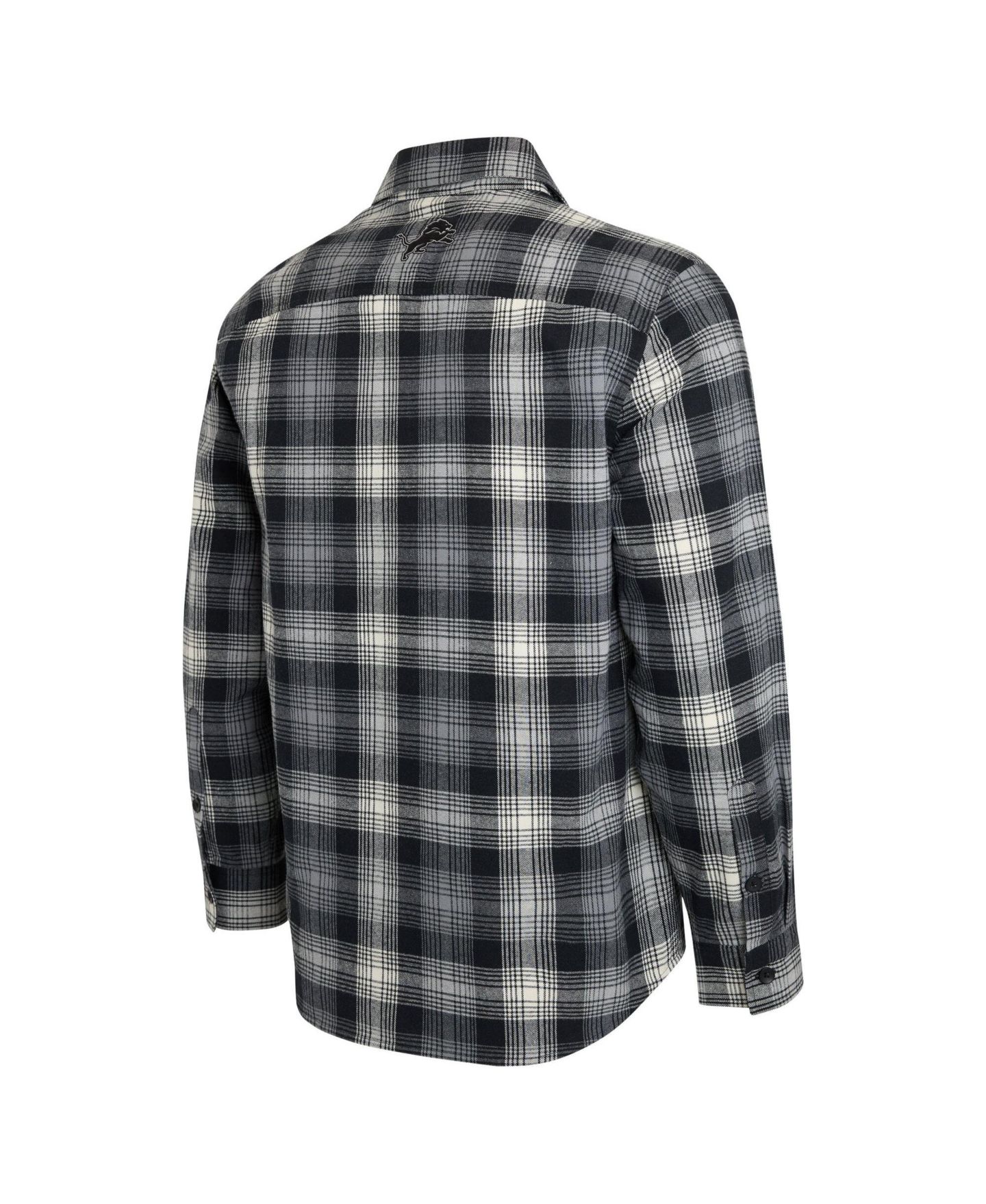 Мужская рубашка Darius Rucker Collection By Fanatics Black Detroit Lions Plaid Button-Up Flannel — фото 4