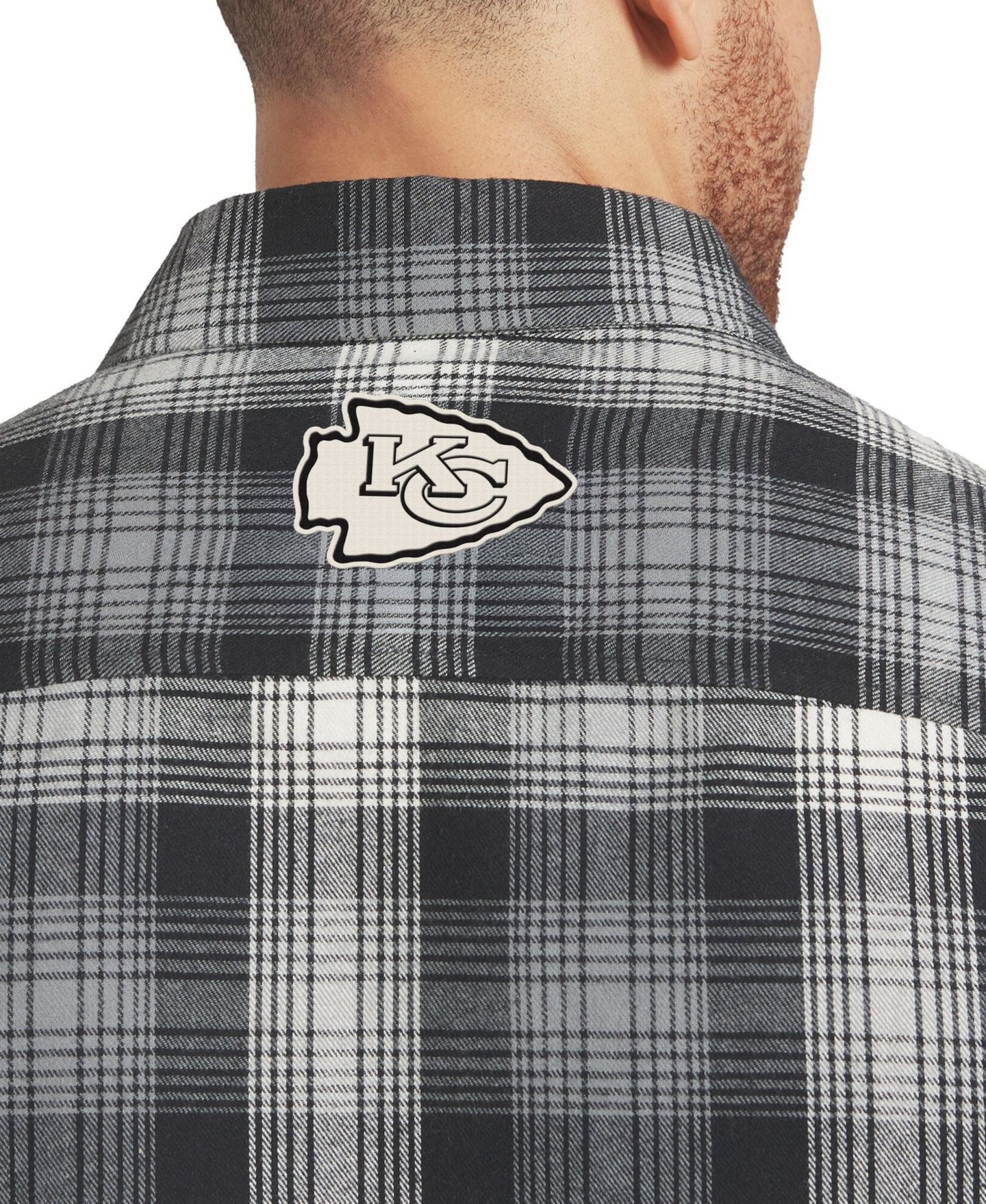 Мужская рубашка Darius Rucker Collection By Fanatics Black Kansas City Chiefs Plaid Button-Up Flannel — фото 6