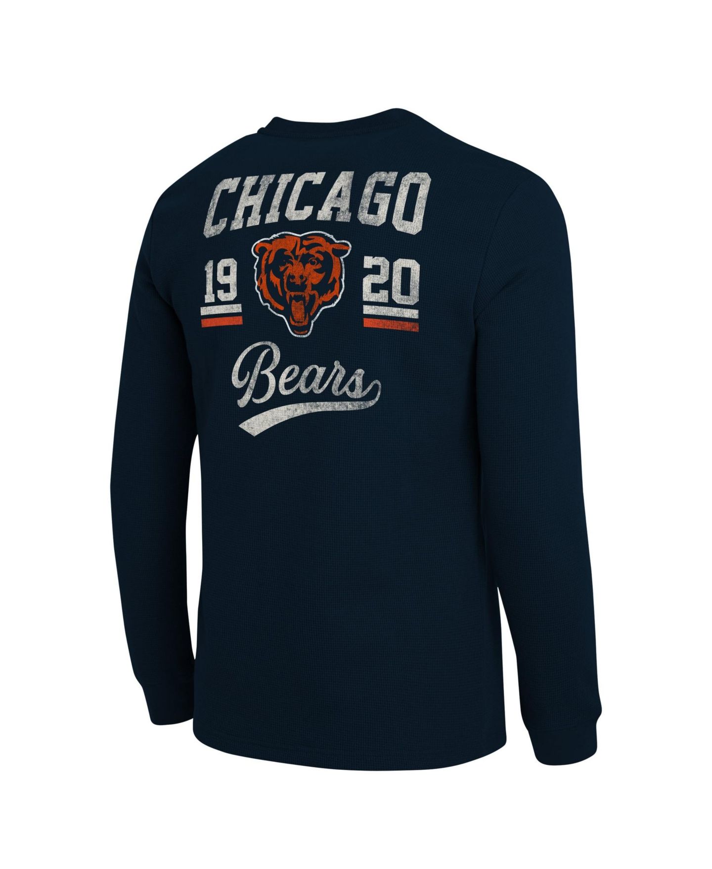 Мужская футболка Darius Rucker Collection By Fanatics Navy Chicago Bears Waffle-Knit Henley Long-Sleeve — фото 4