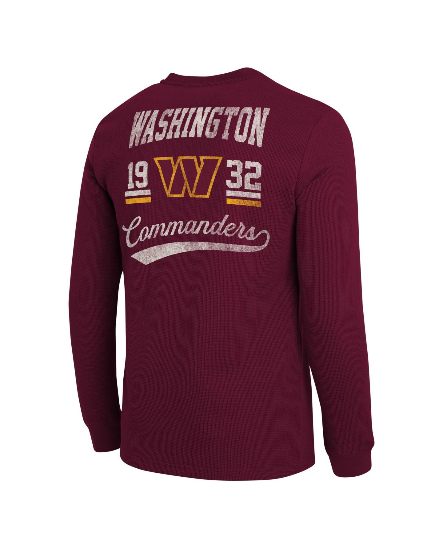 Мужская футболка Darius Rucker Collection By Fanatics Burgundy Washington Commanders Waffle-Knit Henley Long-Sleeve — фото 4