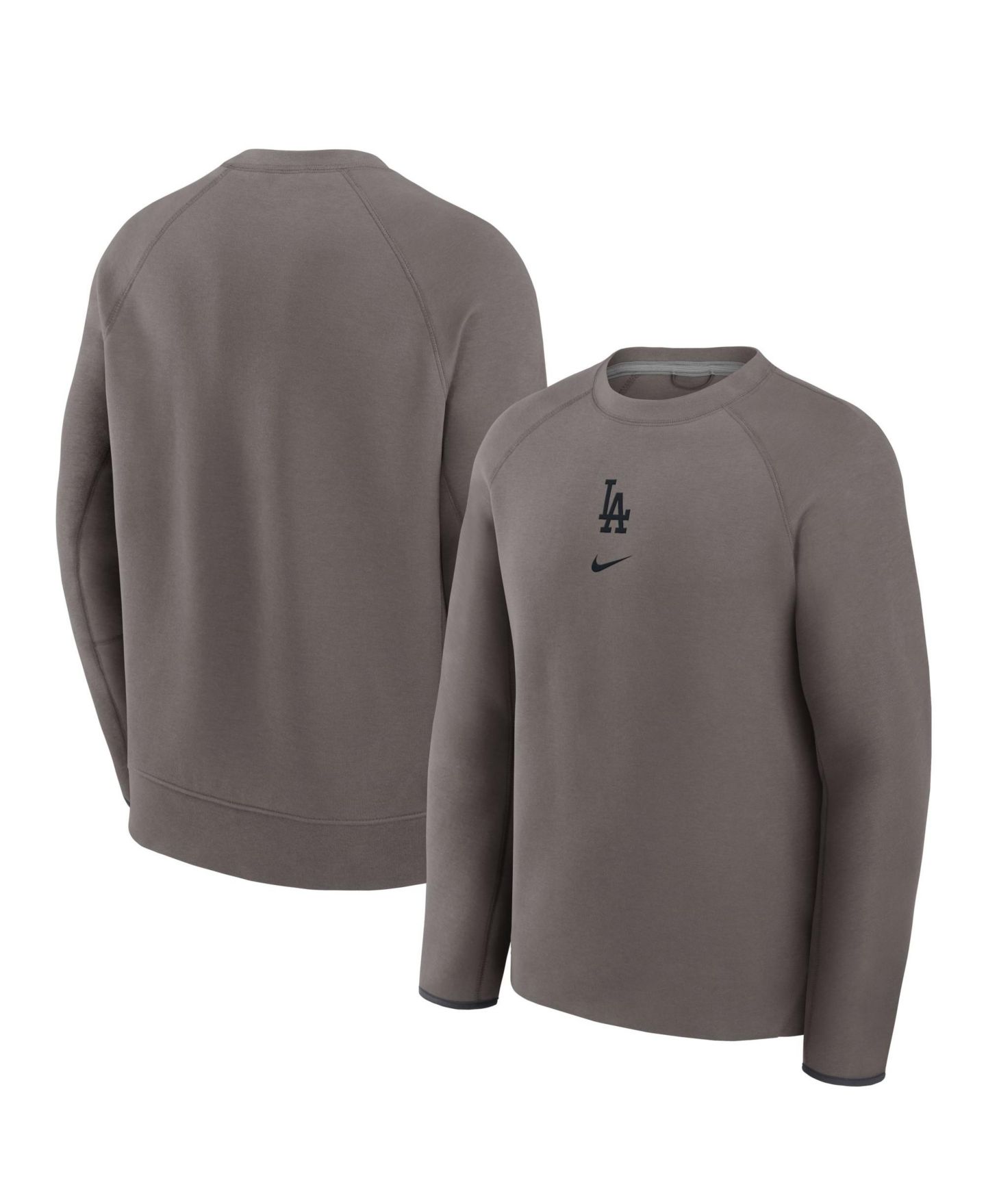Мужская толстовка Nike Brown Los Angeles Dodgers Tech Fleece Crewneck — фото 1