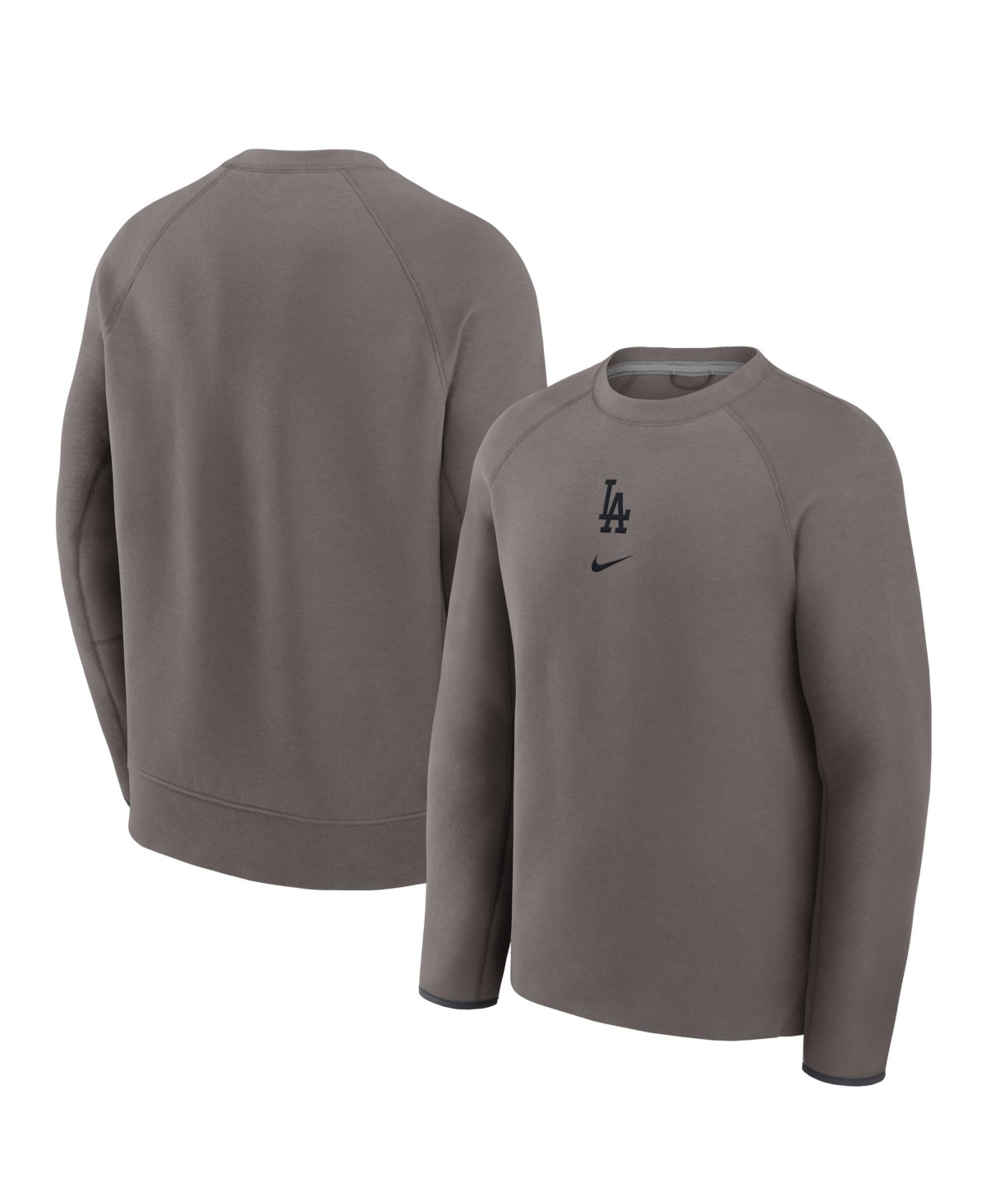 Nike Men's Brown Los Angeles Dodgers Tech Fleece Crewneck Sweatshirt - Brown, Black