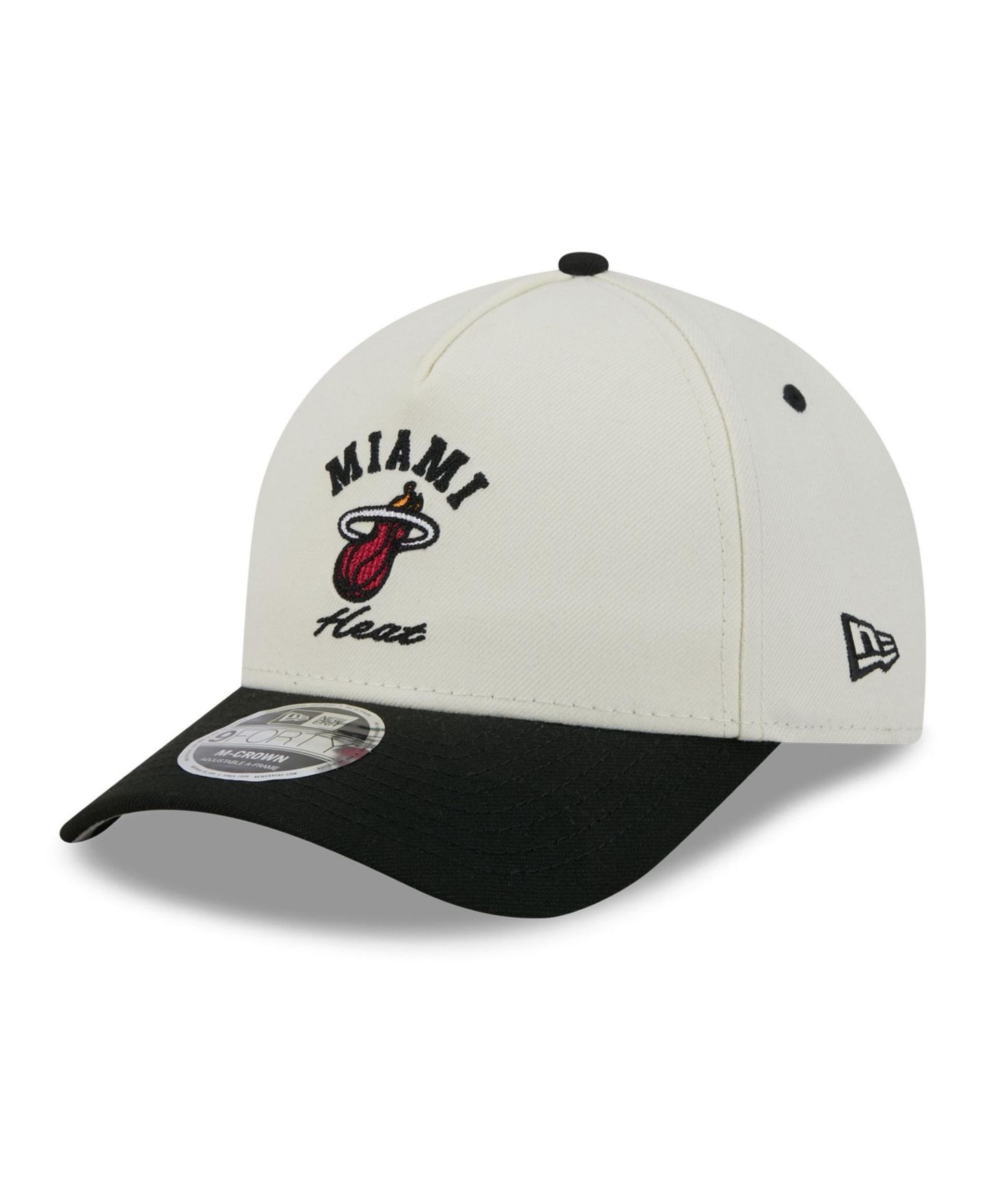 Мужская кепка New Era White/Black Miami Heat Arch 9FORTY A-Frame M-Crown Adjustable Hat — фото 1