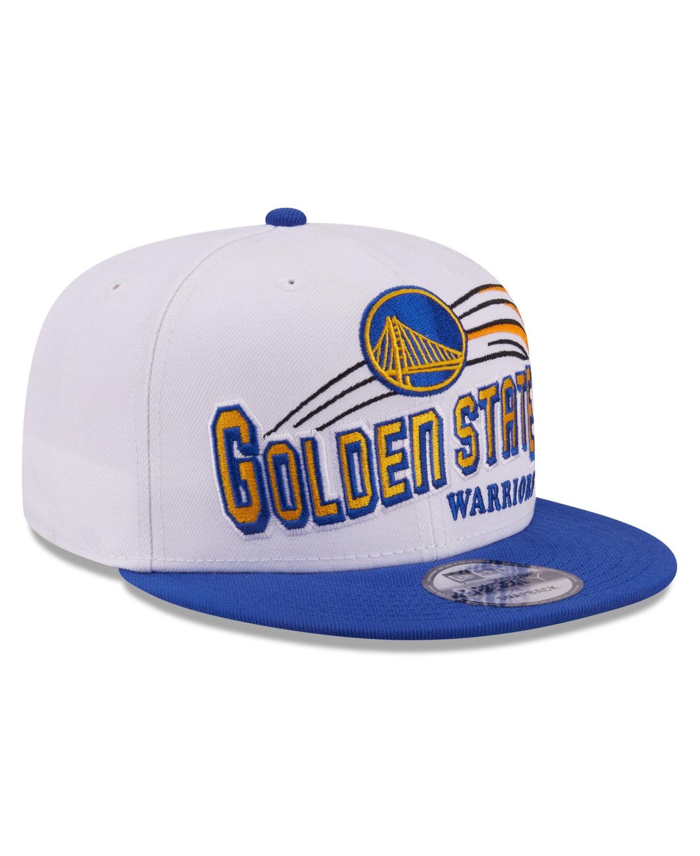 Мужская кепка New Era White/Royal Golden State Warriors Retro Swoop 9FIFTY Snapback Hat — фото 3