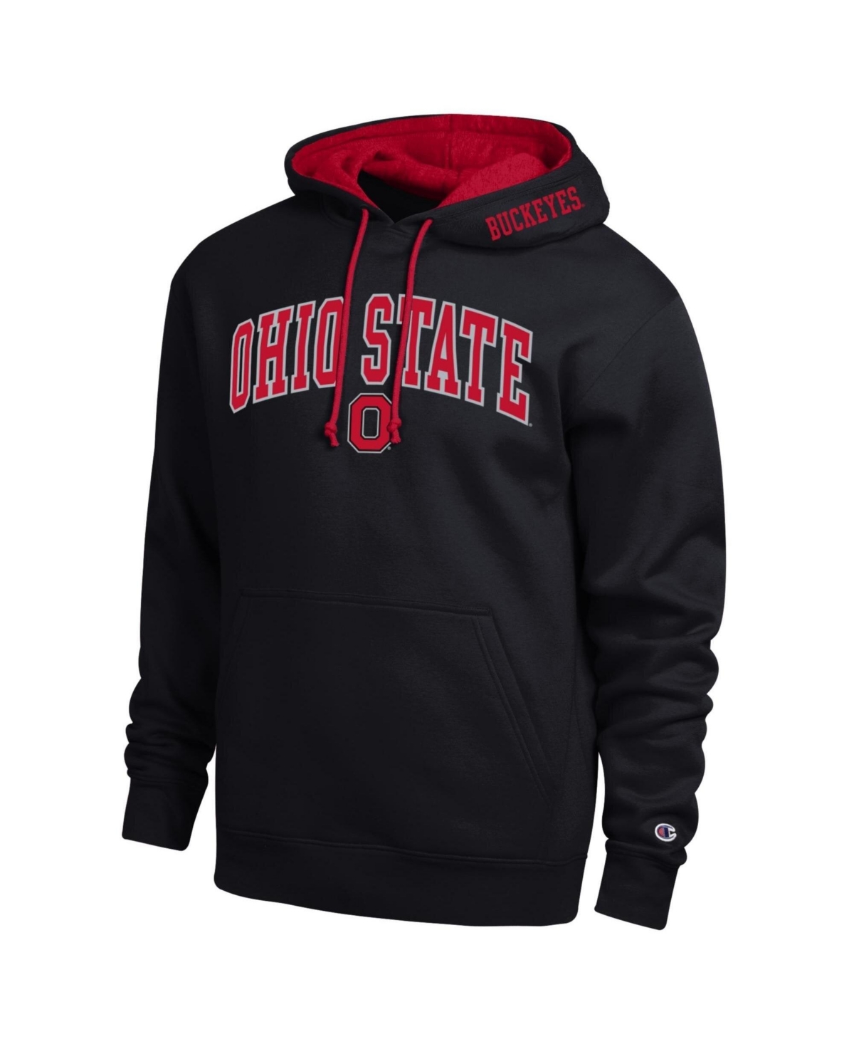Champion Men's Black Ohio State Buckeyes Arch Tackle Twill Hoodie - Black