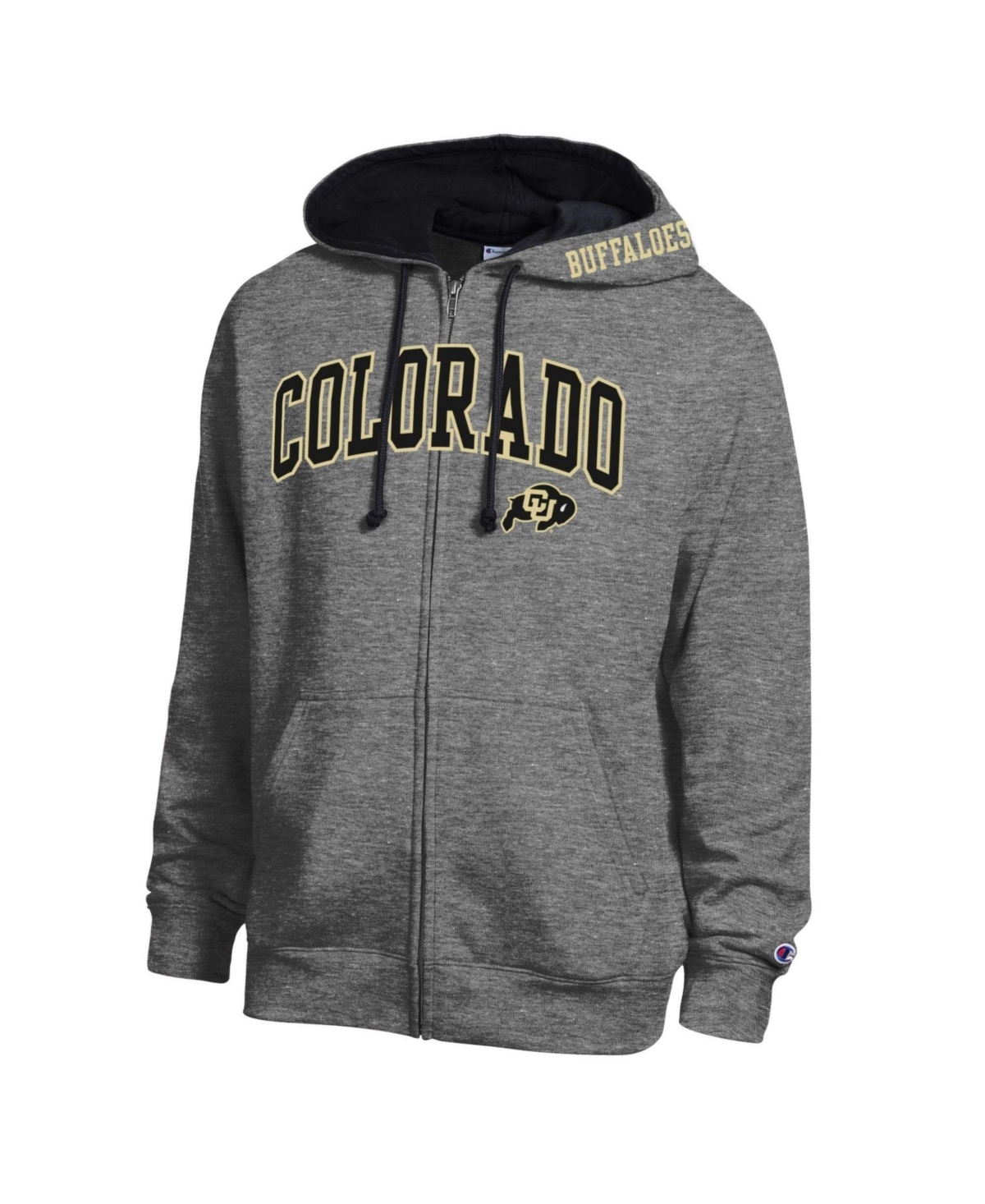 Champion Men's Heather Charcoal Colorado Buffaloes Arch Logo Full-Zip Fleece Hoodie - Heather Charcoal