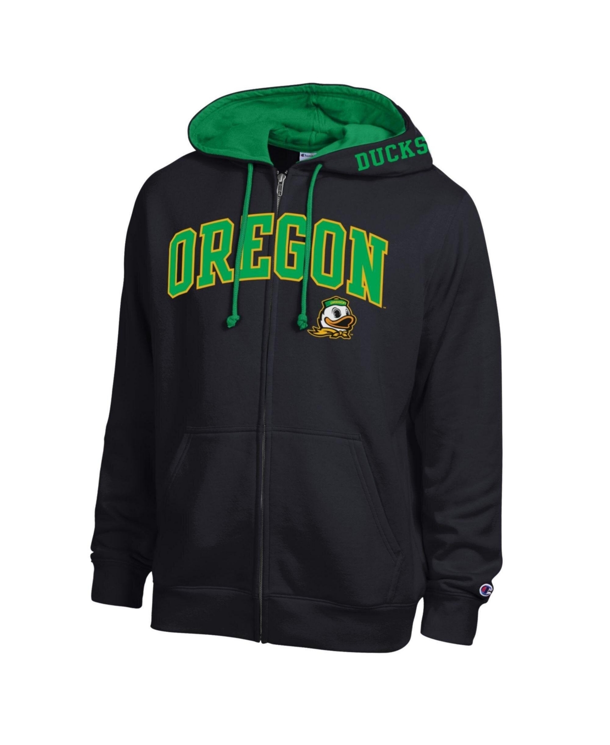 Champion Men's Black Oregon Ducks Arch Logo Full-Zip Fleece Hoodie - Black