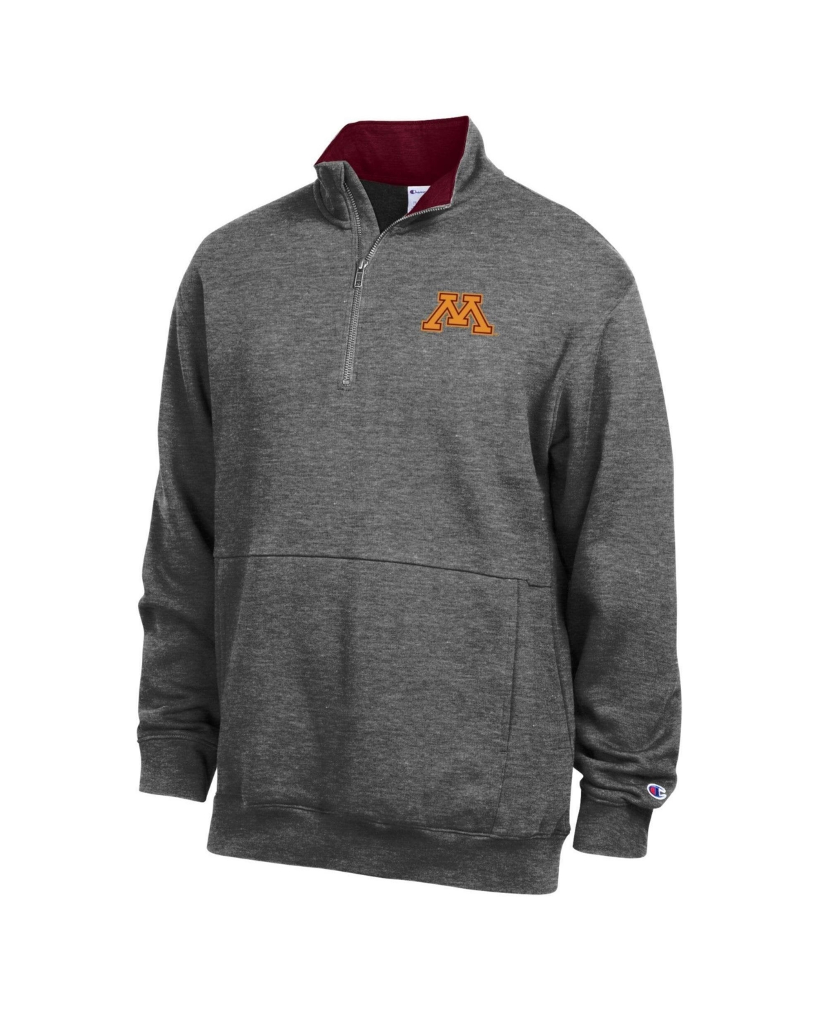 Champion Men's Charcoal Minnesota Golden Gophers Fleece Quarter-Zip Pullover - Charcoal