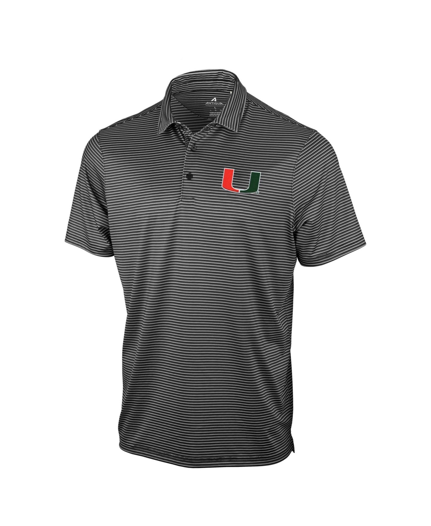 Мужское поло Antigua Black Miami Hurricanes Eager Polo — фото 2