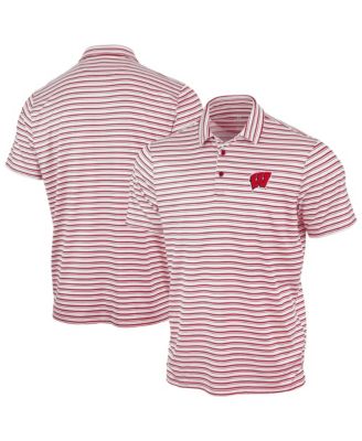 Men's Red Wisconsin Badgers Space Stripe Polo Shirt