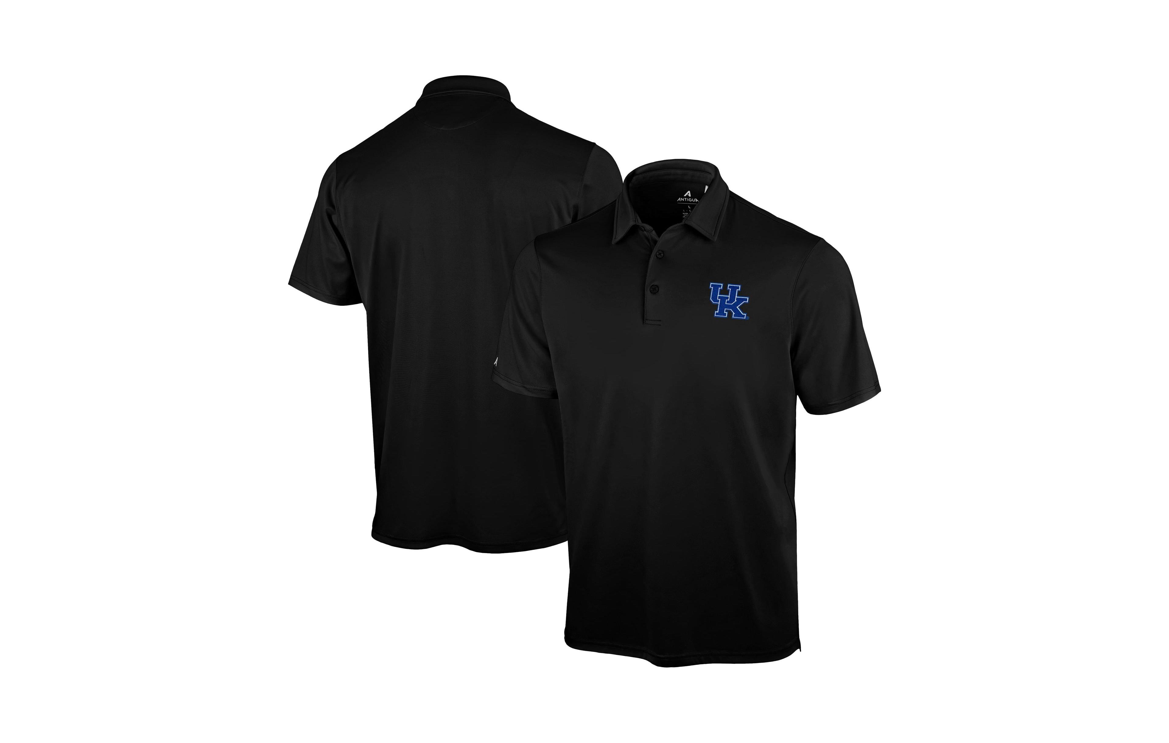 Antigua Men's Black Kentucky Wildcats Unshakeable Solid Polo Shirt