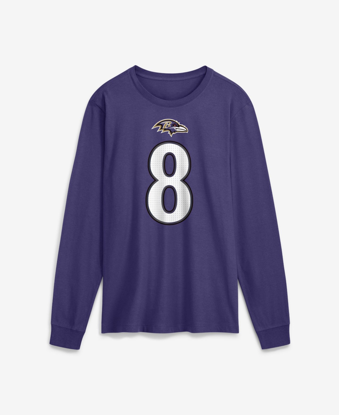 Мужская футболка Nike Lamar Jackson Purple Baltimore Ravens Name & Number Long-Sleeve — фото 2