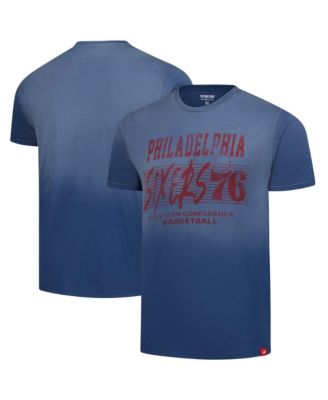 Men's and Women's Royal Philadelphia 76ers Bingham Sun-Fade T-Shirt