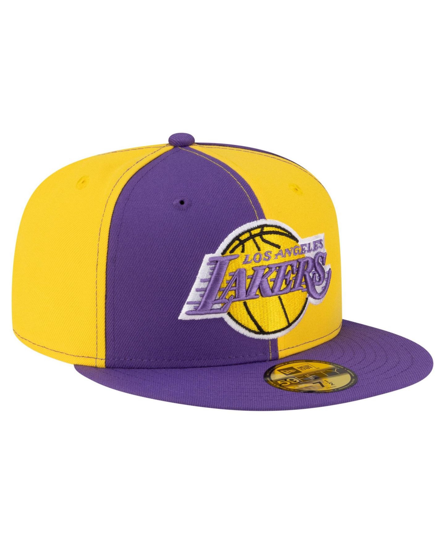 Мужская кепка New Era Gold/Purple Los Angeles Lakers 80s Throwback Pinwheel 59FIFTY Fitted Hat — фото 3