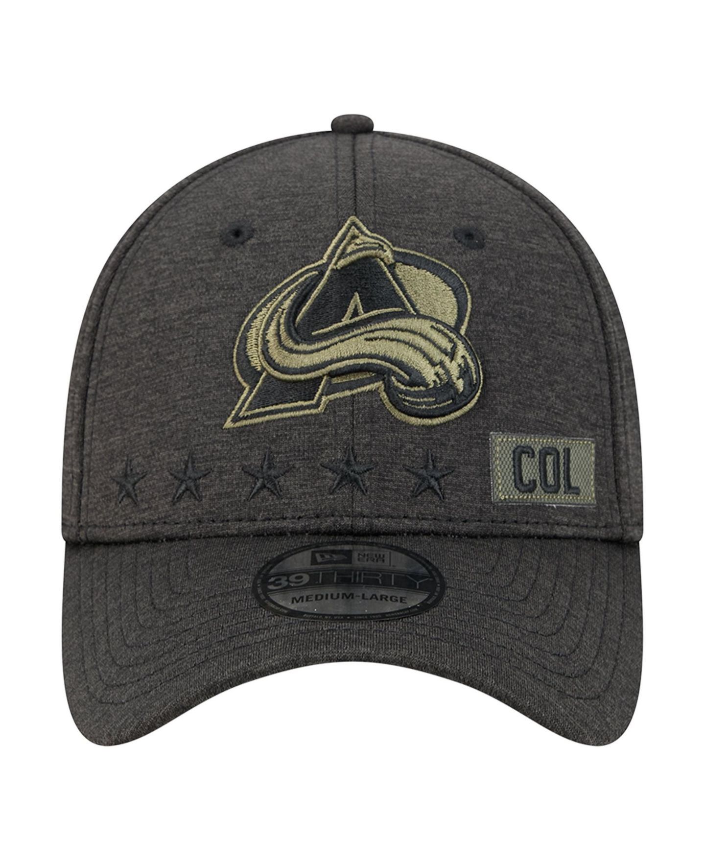 Мужской головной убор New Era Black Colorado Avalanche Stealth Mode Flex 39Thirty Stretch Hat — фото 2