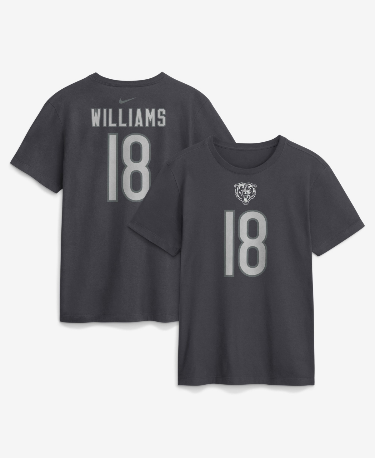 Nike Men's Caleb Williams Anthracite Chicago Bears Name & Number T-Shirt - Anthracite
