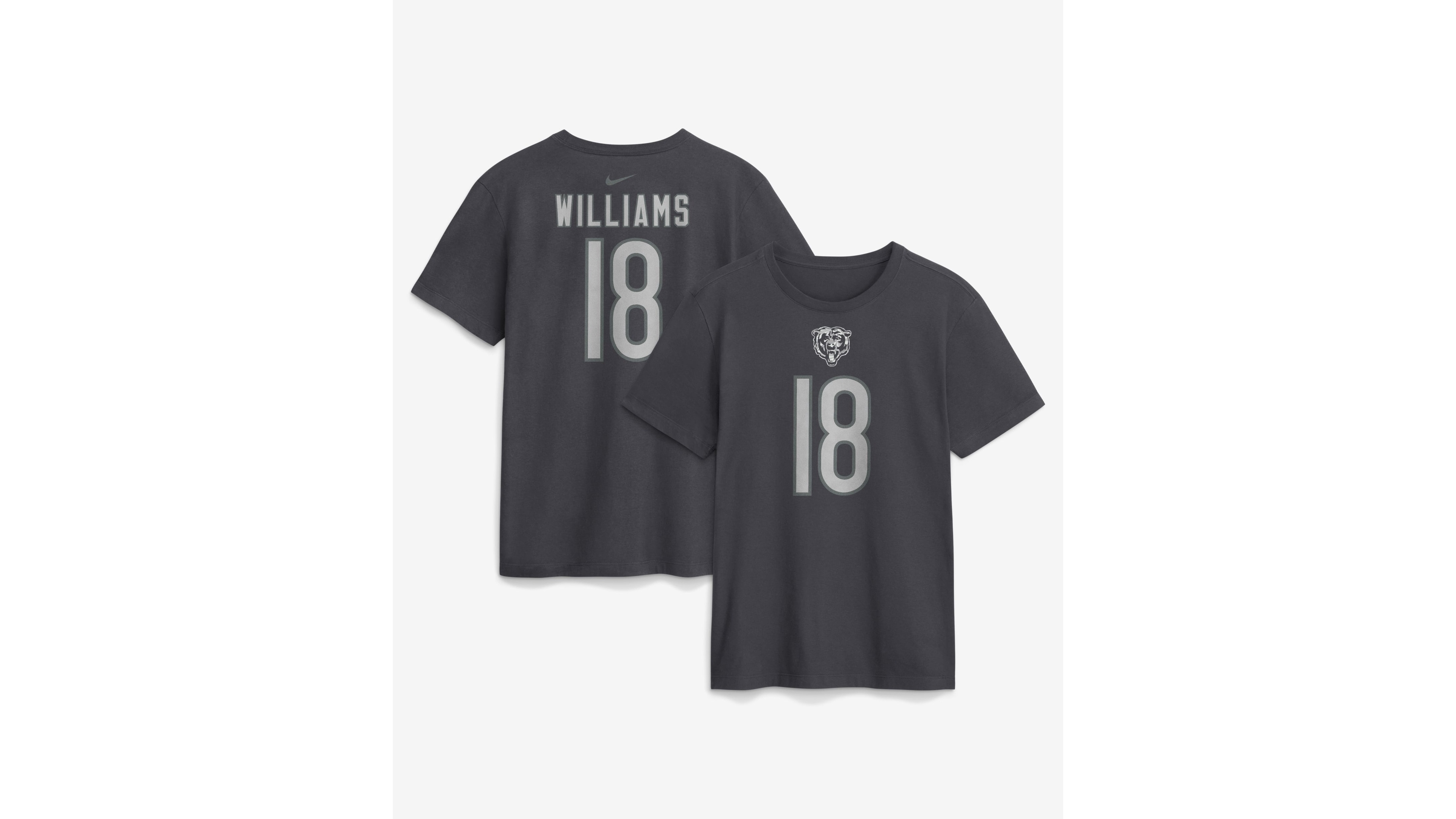 Nike Men's Caleb Williams Anthracite Chicago Bears Name & Number T-Shirt