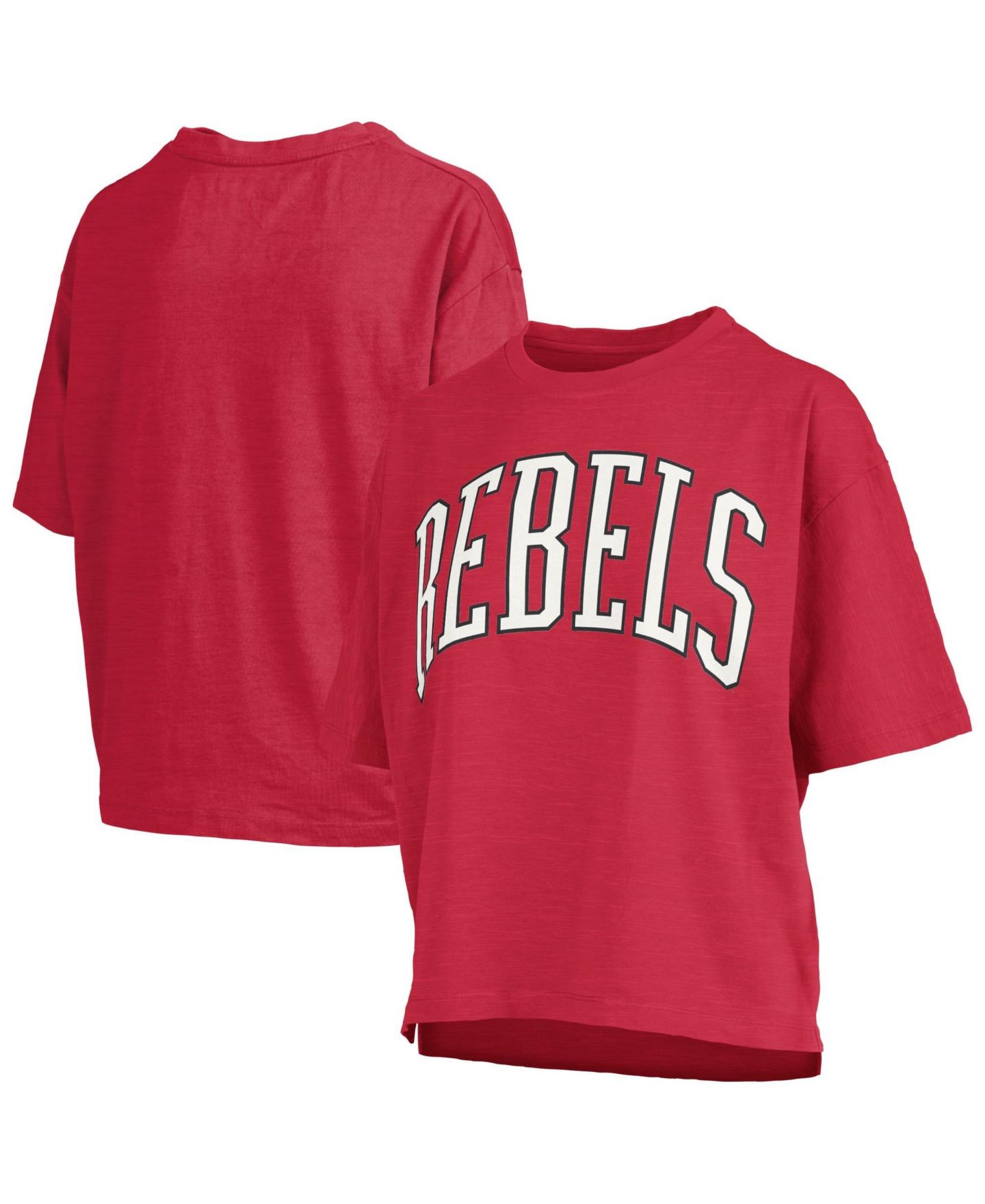 Женская футболка Pressbox Red Unlv Rebels Oversized Nelson Arch Over Logo Slub — фото 1
