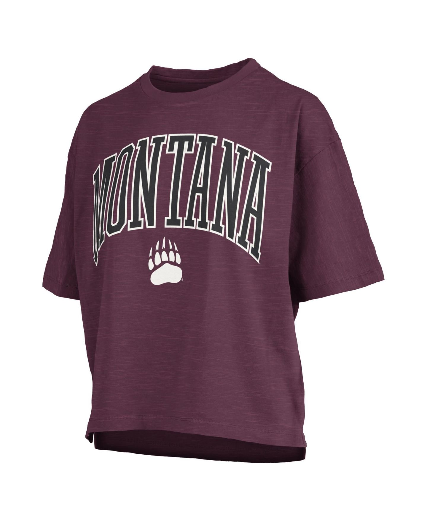 Женская футболка Pressbox Maroon Montana Grizzlies Oversized Nelson Arch Over Logo Slub — фото 2