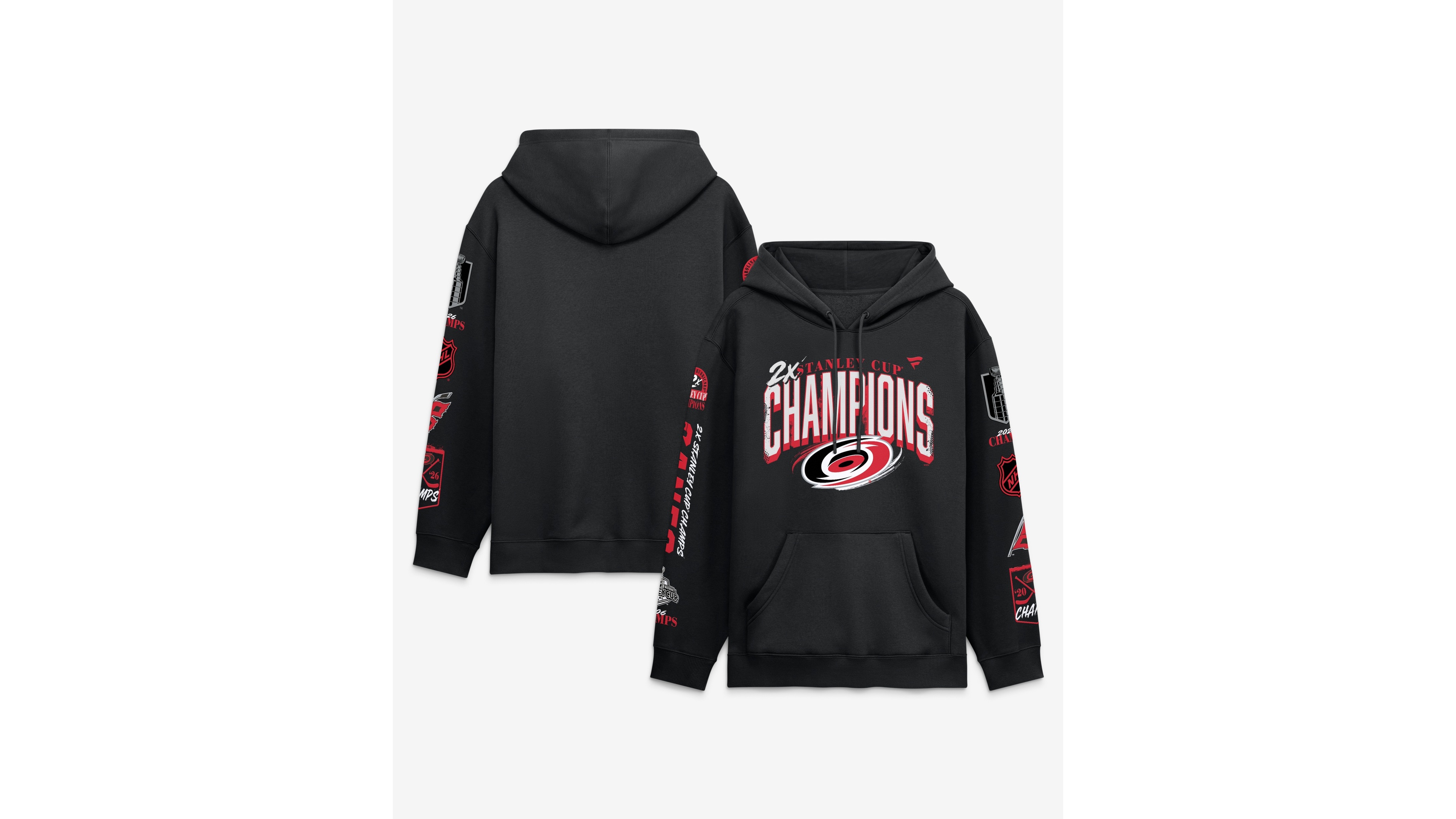 Fanatics Men's Black Carolina Hurricanes Two-Time Stanley Cup Champions Legacy In The Rafters Hoodie